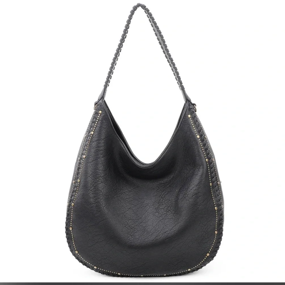 Elegant Black Hobo Bag with Dust Bag
